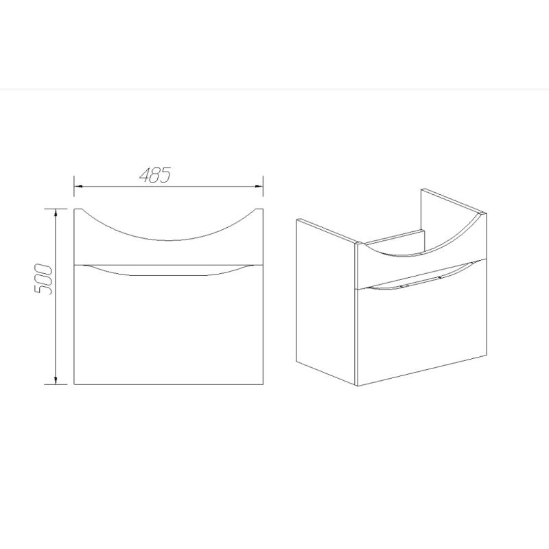 Тумба под раковину Viant Рим 55 см, подвесная, цвет белый, VRIM55ER-T1YP