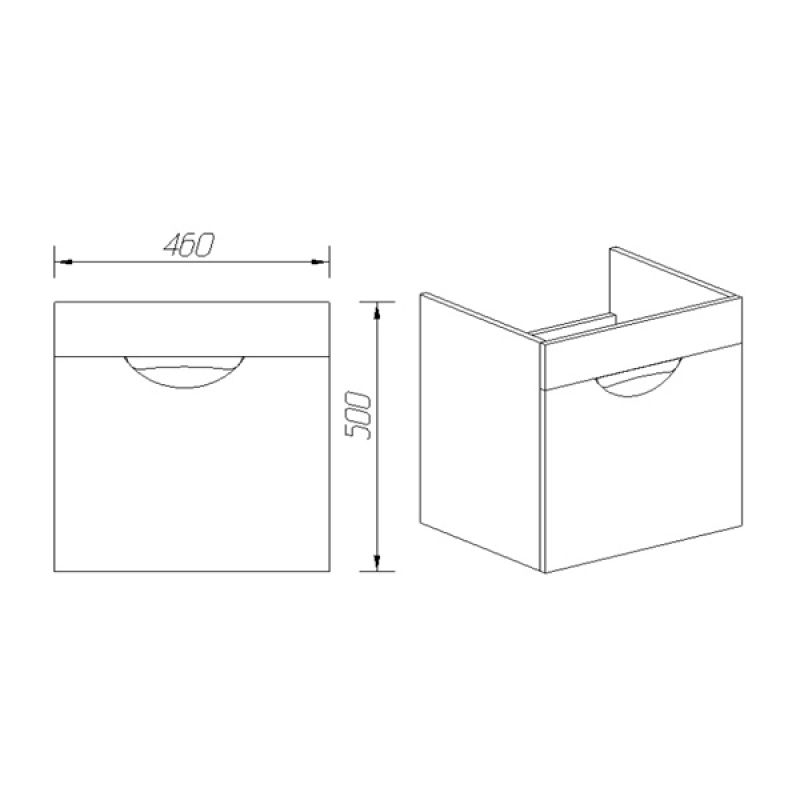 Тумба под раковину Viant Барселона 50 см, подвесная, цвет белый, VBAR50CO-T1YP