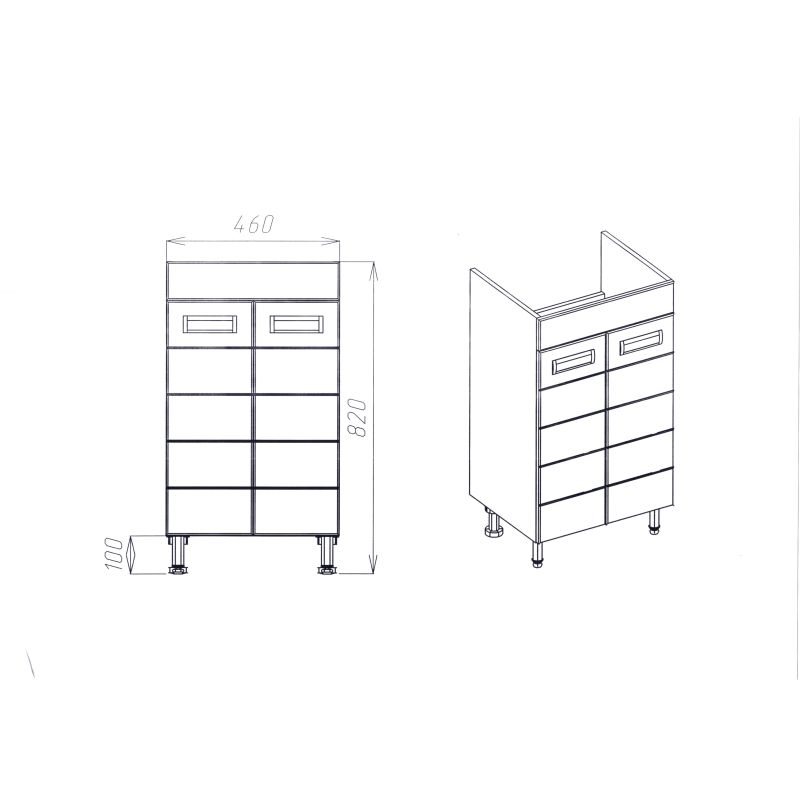 умба под раковину Viant Вена 50 см, напольная, цвет белый, VVEN50CO-T2ST