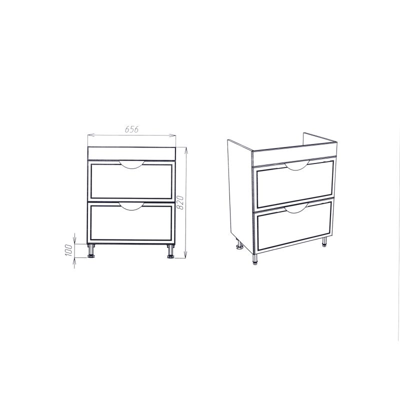 Тумба под раковину Viant Лима 70 см, напольная, цвет белый, VLIM70CO-T2Y