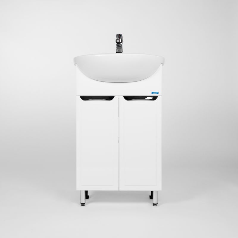 Тумба под раковину Viant Лима 55 см, напольная, цвет белый, VLIM55ER-T2ST