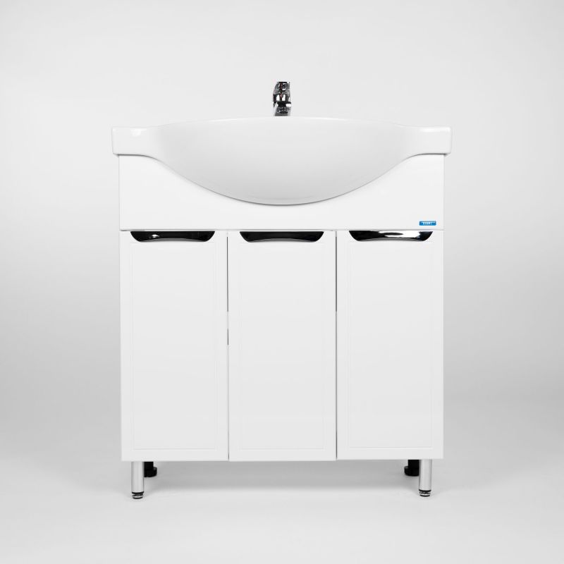 Тумба под раковину Viant Лима 80 см, напольная, цвет белый, VLIM80ER-T3ST