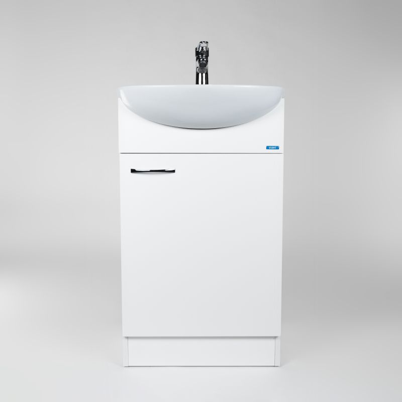 Тумба под раковину Viant Рио 45 см, напольная, цвет белый, VRIO45AZ-T1ST