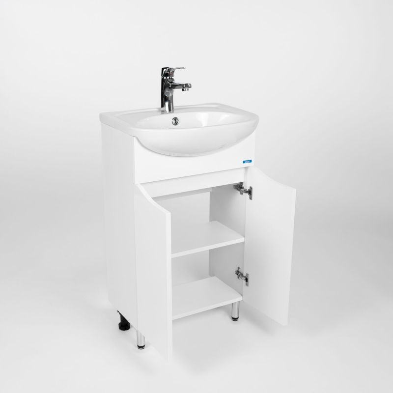 Тумба под раковину Viant Рио 50 см, напольная, цвет белый, VRIO50BA-T2ST