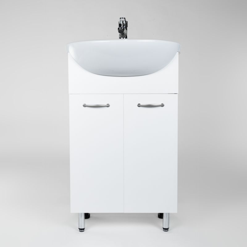 Тумба под раковину Viant Рио 55 см, напольная, цвет белый, VRIO55ER-T2STR