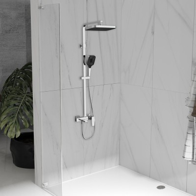 Душевая стойка Vincea  Cube VSFS-4C12CH с изливом, хром