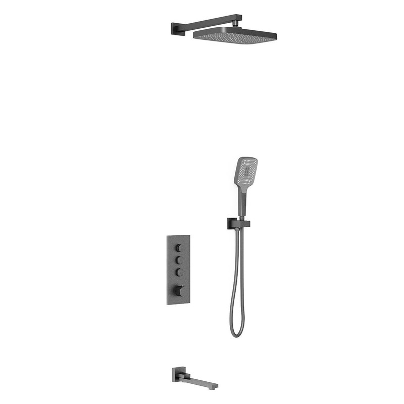 Душевой комплект Vincea  VSFW-433T1GM встраиваемый, термостатический, 3 режима, вороненая сталь