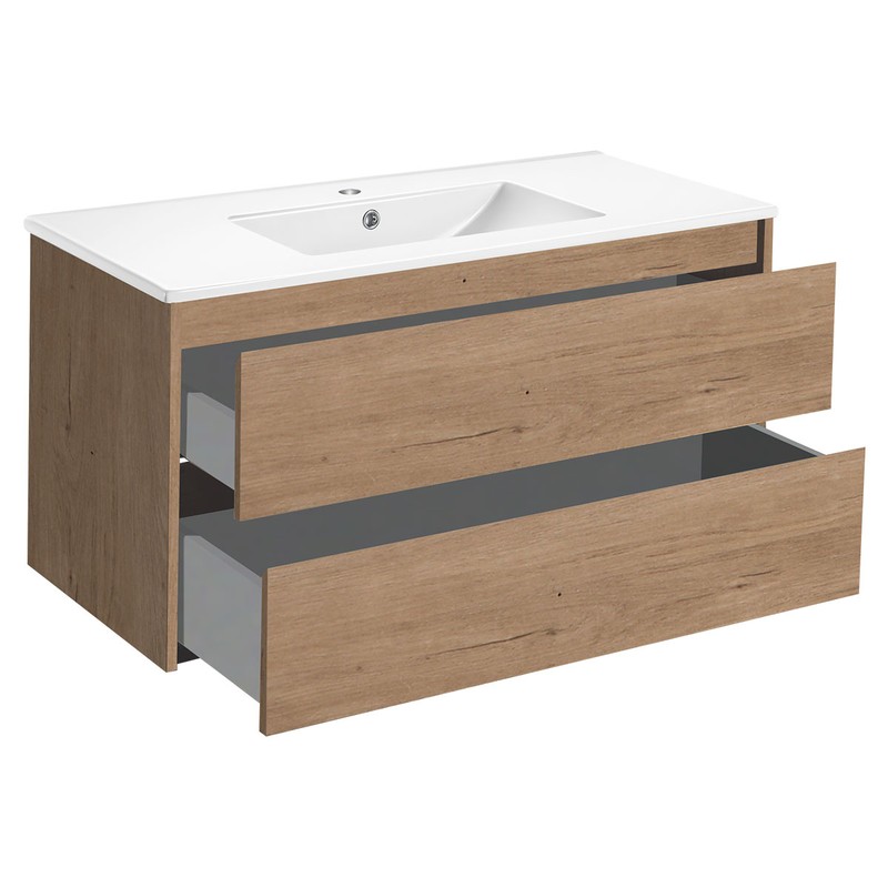 Тумба под раковину Vincea Gio 100 VMC-2G100NO подвесная N.Oak