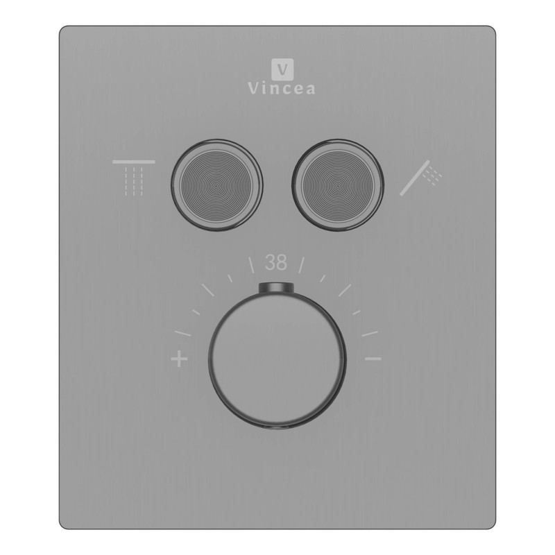 Душевой комплект Vincea  Inspire VSFW-3I21MT4RGM встраиваемый, термостат, двухрежимный, вороненая сталь