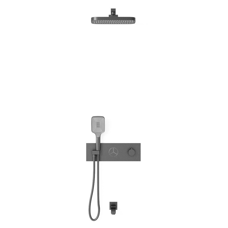 Душевой комплект Vincea  VSFW-432T1GM встраиваемый, термостатический, 3 режима, вороненая сталь