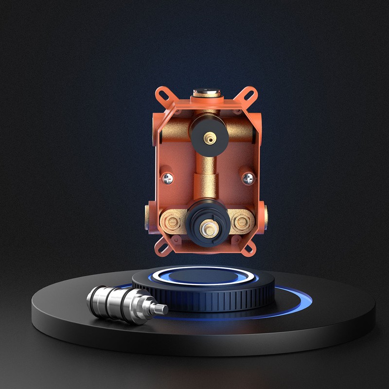 Душевой комплект Vincea  VSFW-102TMB термостатический встраиваемый, двухрежимный, черный