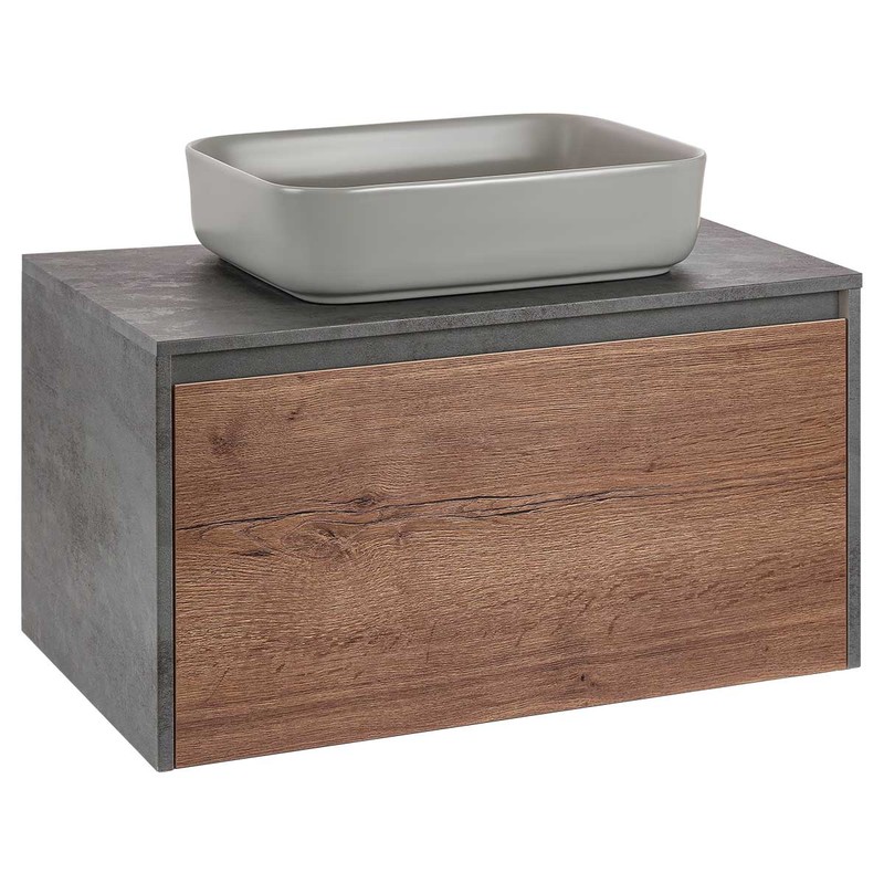 Тумба под раковину Vincea Mesa 80 VMC-2MS800TB подвесная T.Oak Beton