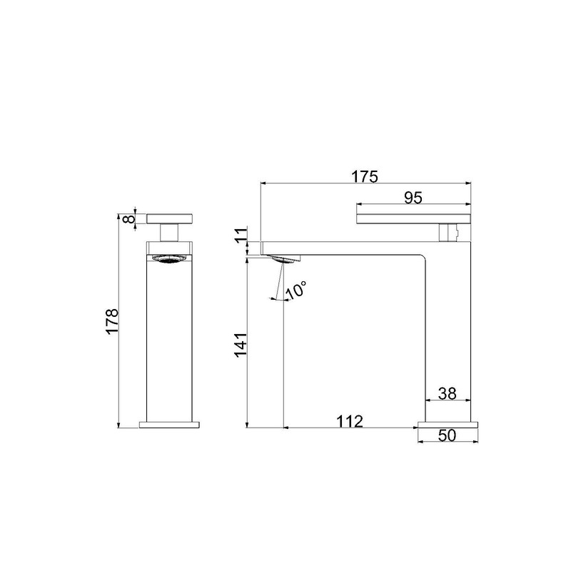 Смеситель для раковины Vincea Dice VBF-2DS1BN , сатин