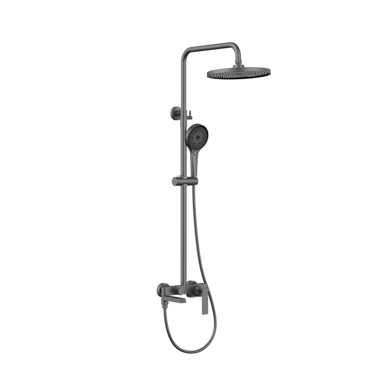 Душевая стойка Vincea  VSFS-413GM с изливом, вороненая сталь