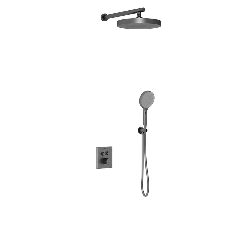 Душевой комплект Vincea  Inspire VSFW-3I21T2GM встраиваемый, термостатический, 2 режима, вороненая сталь