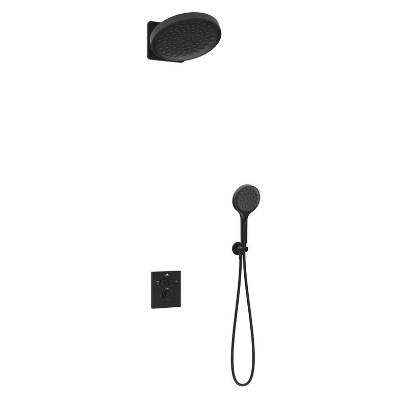 Душевой комплект Vincea  Inspire VSFW-3I21MT3MB встраиваемый, термостатический, двухрежимный, черный