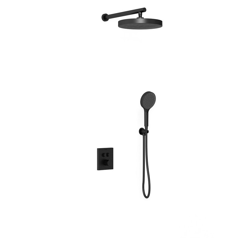 Душевой комплект Vincea  Inspire VSFW-3I21T2MB встраиваемый, термостатический, 2 режима, черный