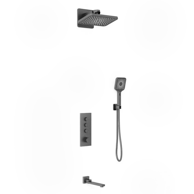 Душевой комплект Vincea  VSFW-433TI4GM встраиваемый, термостат, трехрежимный, вороненая сталь