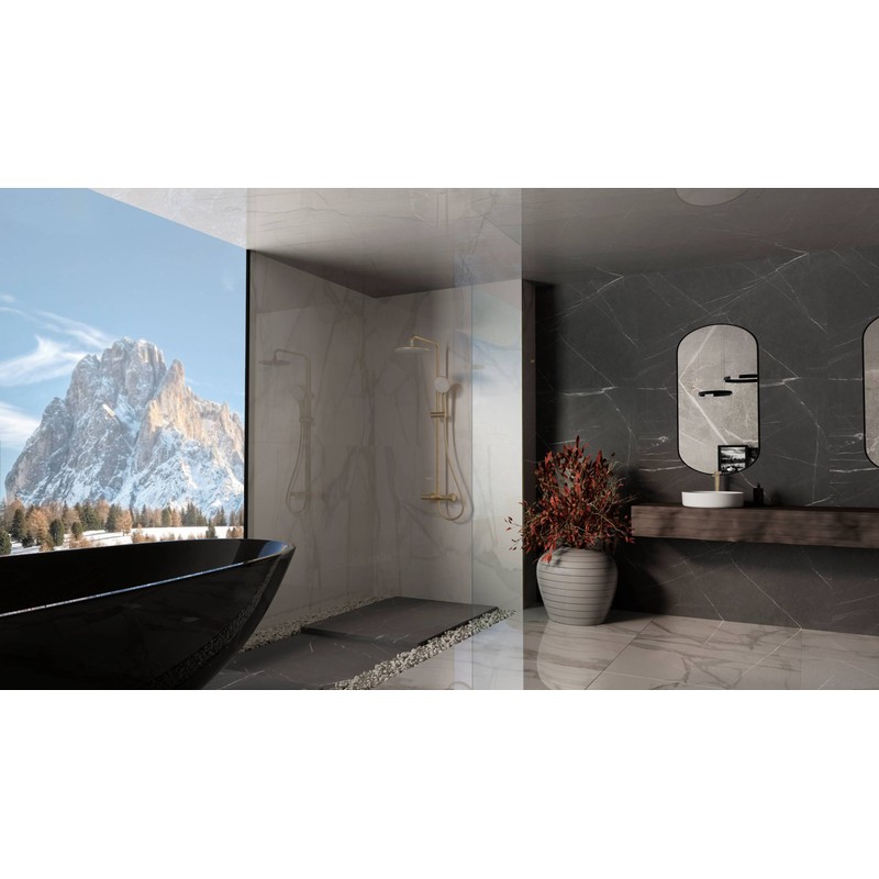 Душевая стойка Vincea  Rondo VSFS-1R1BG с изливом, брашированное золото