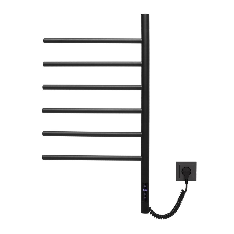 Полотенцесушитель электрический Vincea VTD-1S2CBE 43х80, черный, таймер