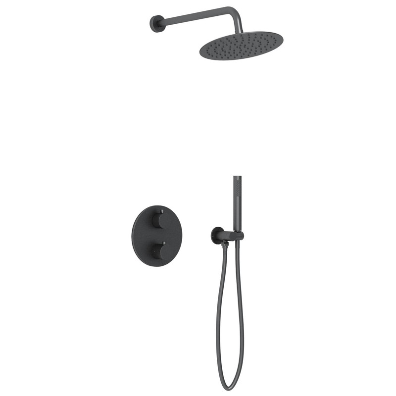 Душевой комплект Vincea  VSFW-101TMB термостатический встраиваемый, двухрежимный, черный