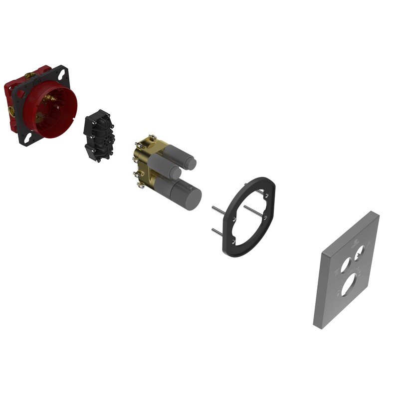 Встраиваемый смеситель для душа Vincea  VSCV-321T-MGM двухфункциональный, термостатический, Черный