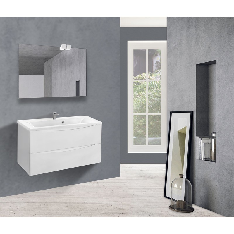 Тумба под раковину Vincea Mia 90 VMC-2MA900GW подвесная G.White