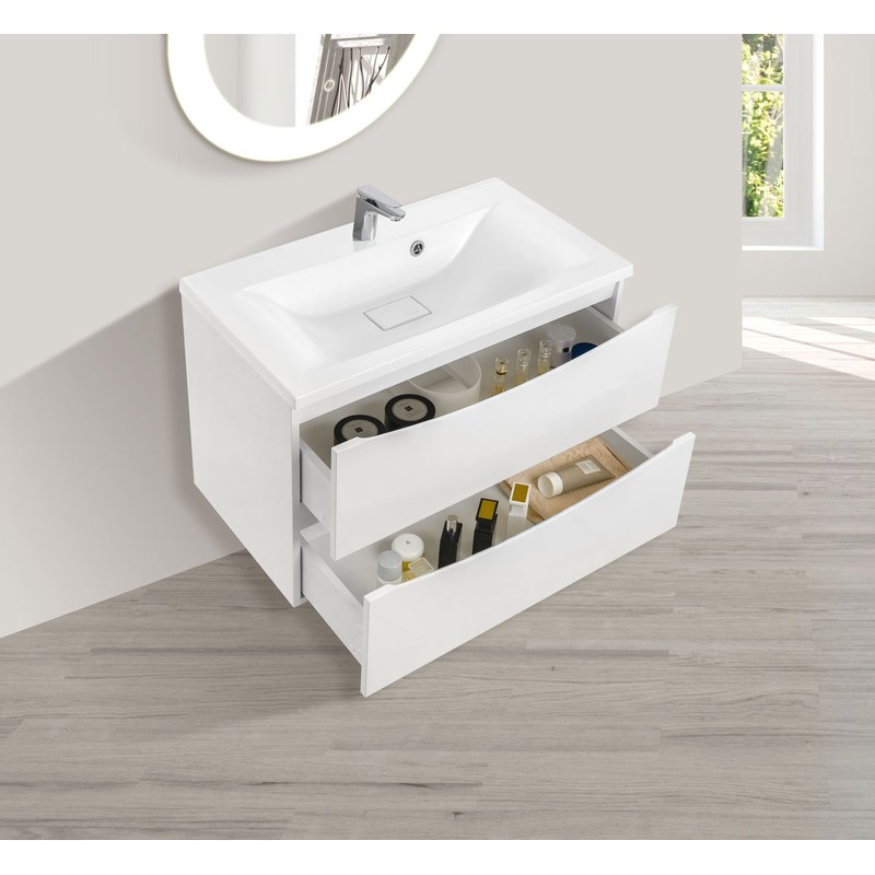 Тумба под раковину Vincea Mia 80 VMC-2MA800GW подвесная G.White