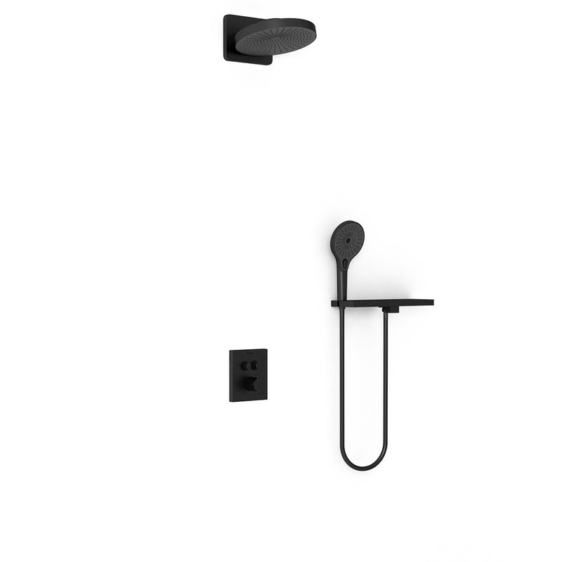 Душевой комплект Vincea  Inspire VSFW-3I21T1RMB встраиваемый, термостатический, 2 режима, черный