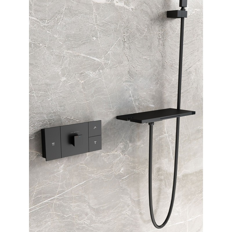 Душевой комплект Vincea  Futura VSFW-2F11TMB термостатический встраиваемый, 3 режима, черный