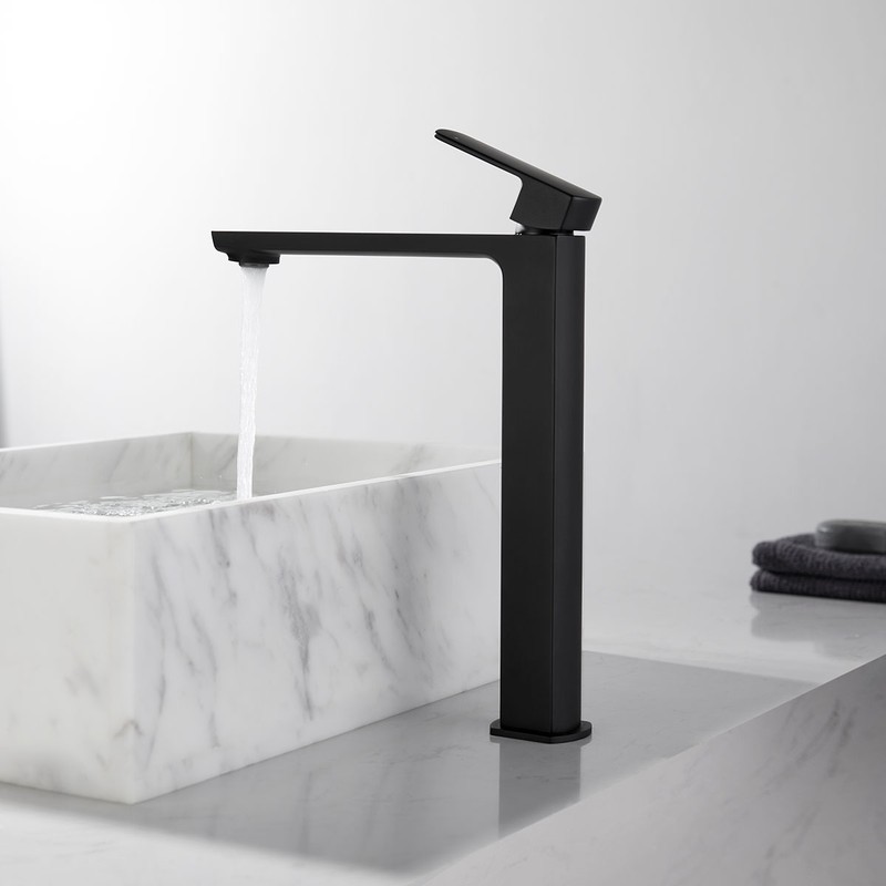 Смеситель для накладной раковины Vincea Next VBF-1N2MB , черный