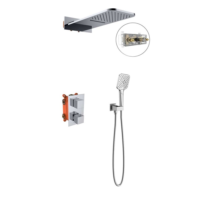 Душевой комплект Vincea  VSFW-103TCH термостатический встраиваемый, двухрежимный, хром