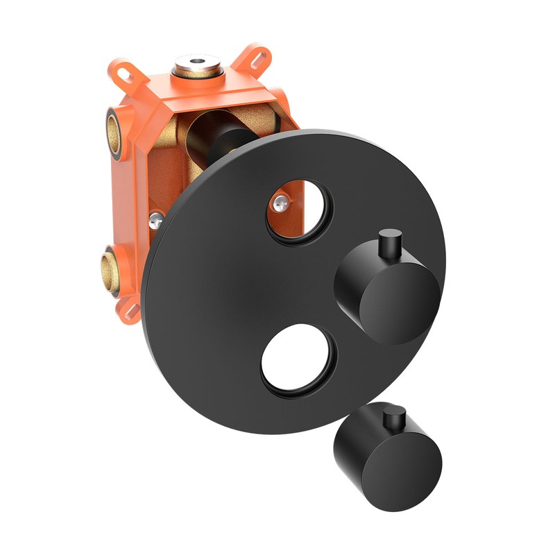 Душевой комплект Vincea  VSFW-101TMB термостатический встраиваемый, двухрежимный, черный