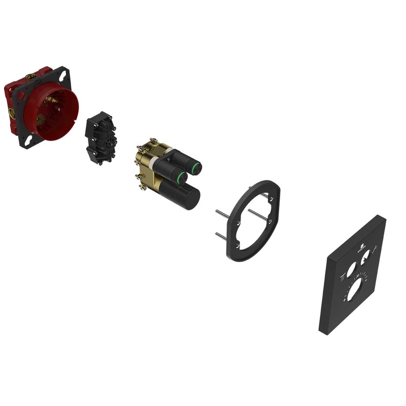 Встраиваемый смеситель для душа Vincea  VSCV-321T-MMB двухфункциональный, термостатический, черный