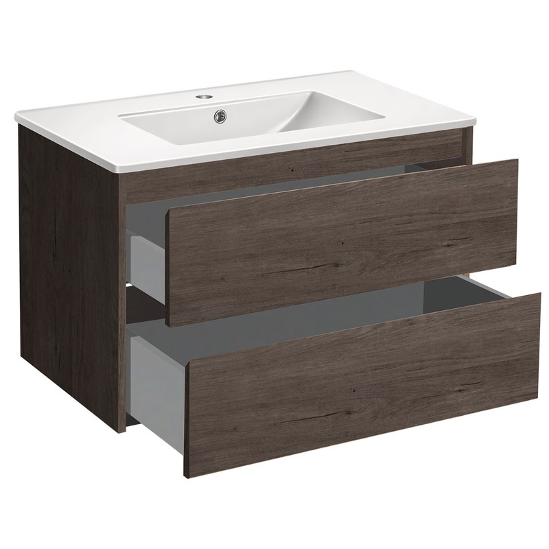 Тумба под раковину Vincea Gio 80 VMC-2G800RO подвесная R.Oak