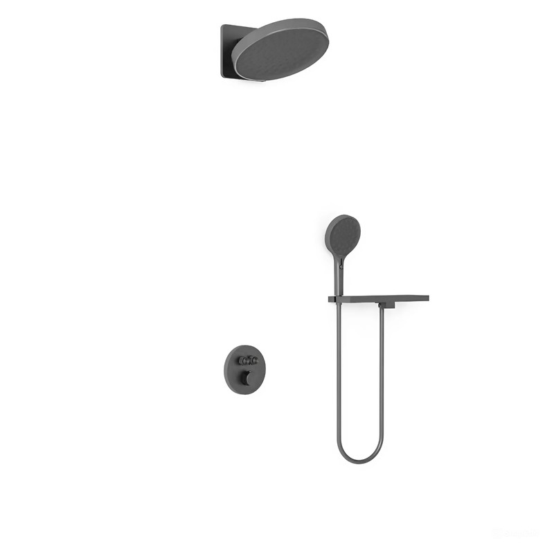 Душевой комплект Vincea  Inspire VSFW-3I22MT3RGM встраиваемый, термостат, двухрежимный, вороненая сталь