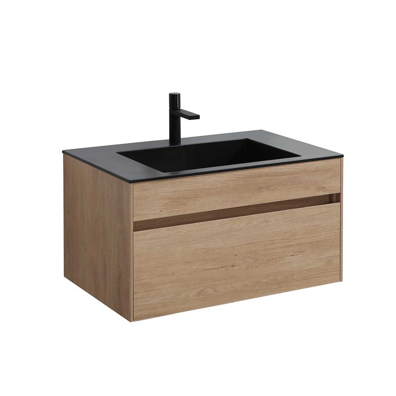 Тумба под раковину Vincea Chiara 80 VMC-2C800NO подвесная N.Oak