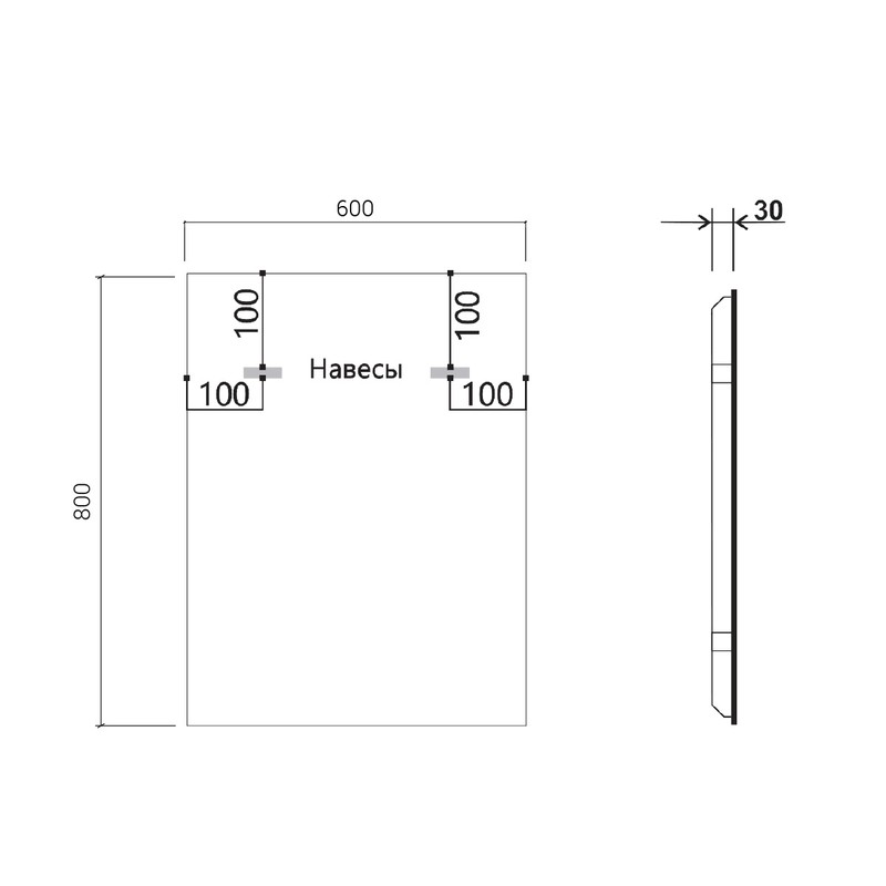 Зеркало LED Vincea  VLM-3VN60-2 60х80 c сенсорным выключателем и диммером, антизапотевание