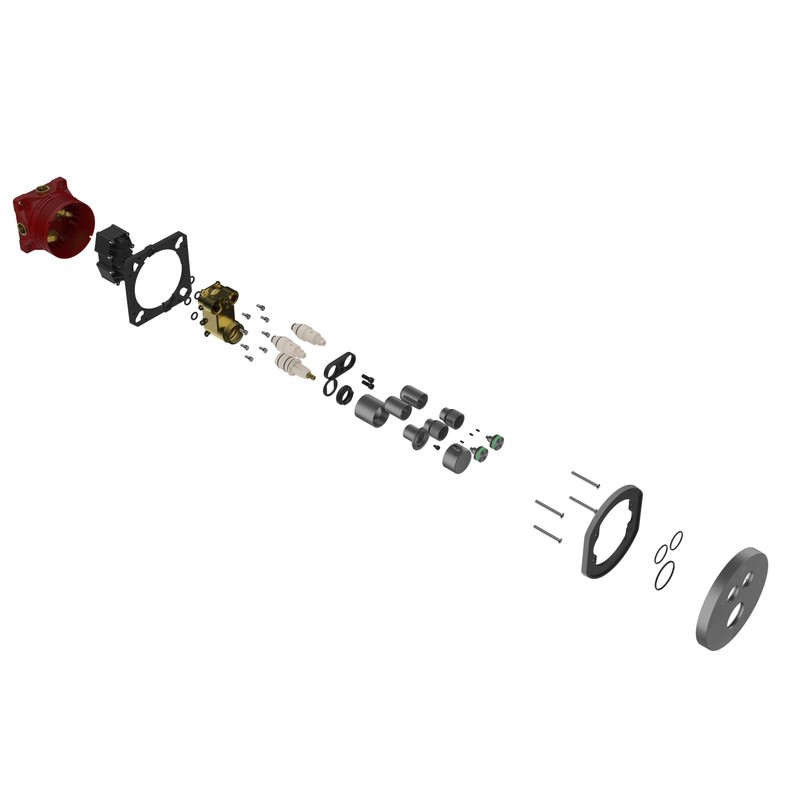 Встраиваемый смеситель для душа Vincea  VSCV-322T-MGM двухфункциональный, термостатический, Черный