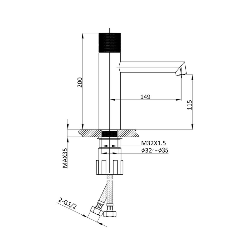 Смеситель для раковины Vincea Desire VBF-1D3GM, вороненая сталь