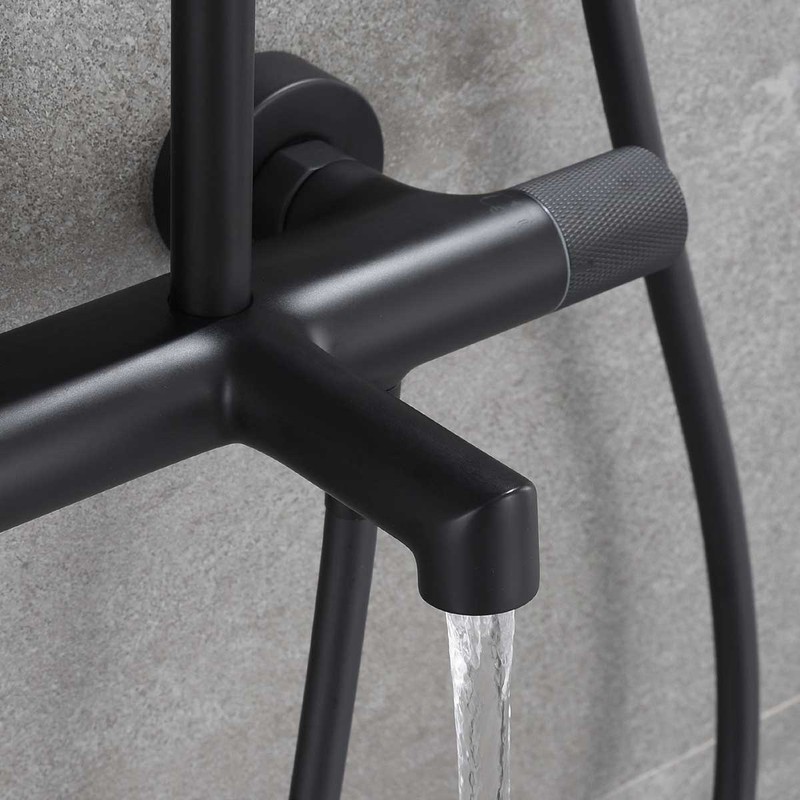 Душевая стойка Vincea  Desire VSFS-1D1TMB термостатическая, черный