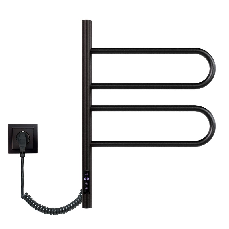 Полотенцесушитель электрический Vincea VTD-1R1CBE 44x60, черный, таймер