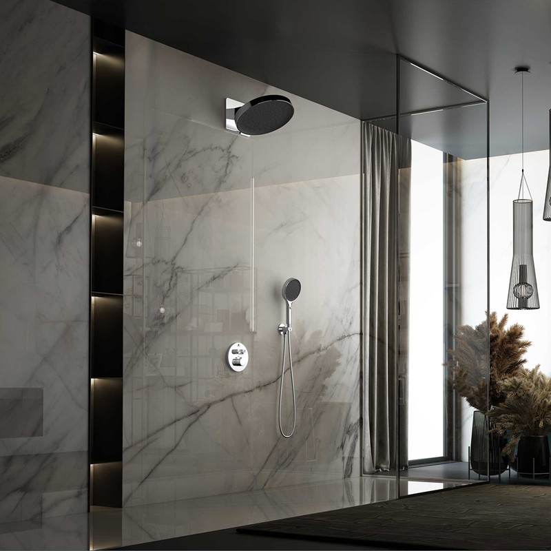 Душевой комплект Vincea  Inspire VSFW-3I22MT3CH встраиваемый, термостатический, двухрежимный, хром