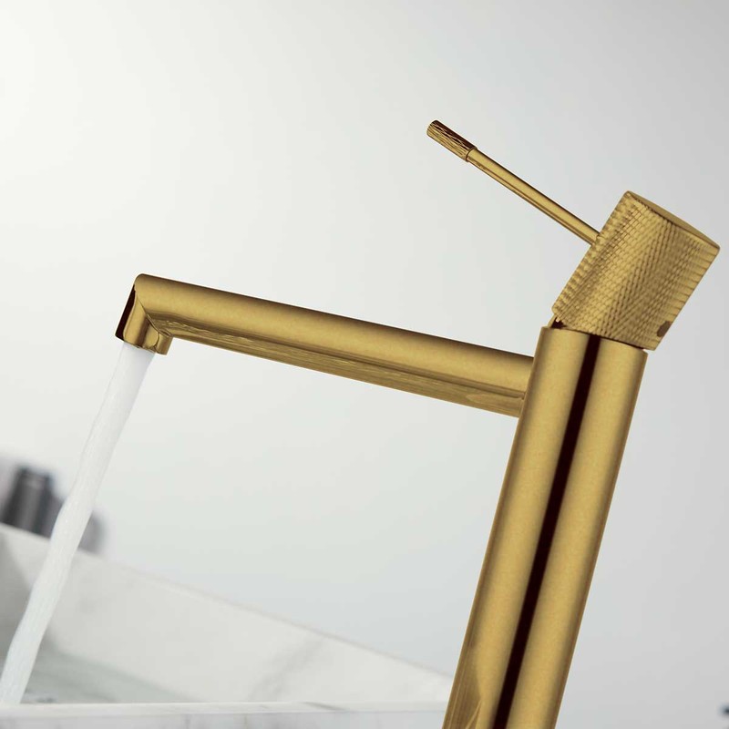 Смеситель для раковины Vincea Desire VBF-1D2BG , брашированное золото