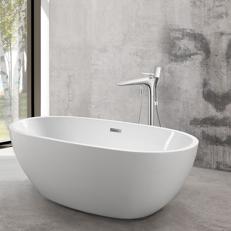 Смеситель для ванны напольный Vincea  VTF-102CH однорычажный, хром