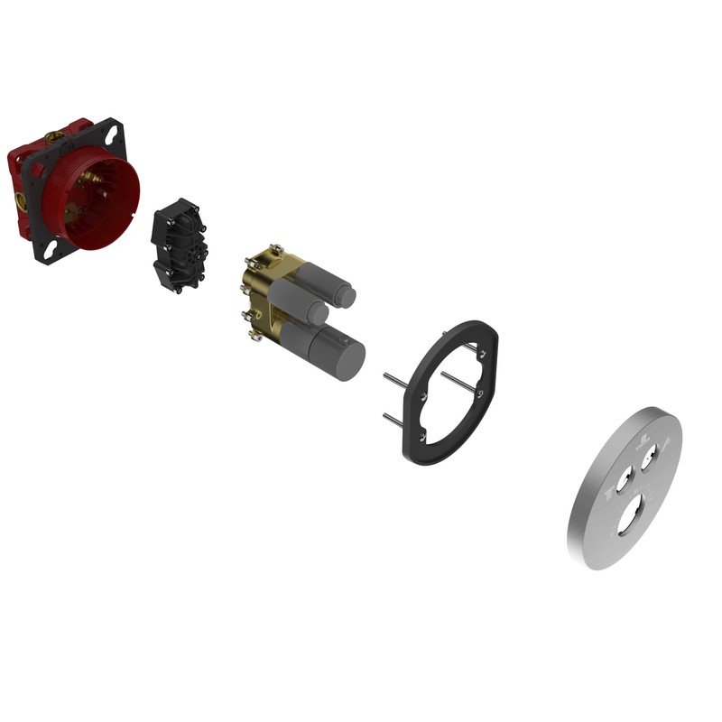 Встраиваемый смеситель для душа Vincea  VSCV-322T-MGM двухфункциональный, термостатический, Черный