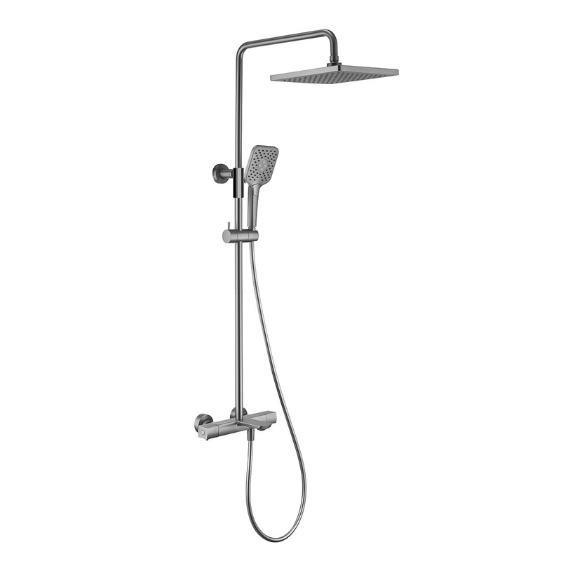 Душевая стойка Vincea  Next VSFS-1N1TGM термостатическая, вороненная сталь