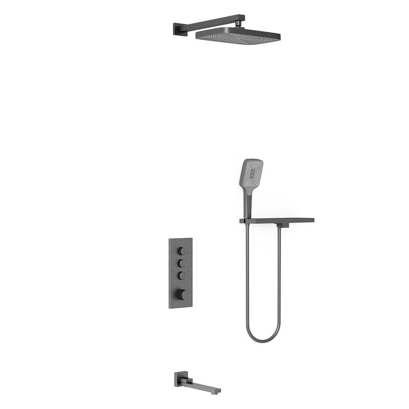 Душевой комплект Vincea  VSFW-431T1RGM встраиваемый, термостатический, 3 режима, вороненая сталь