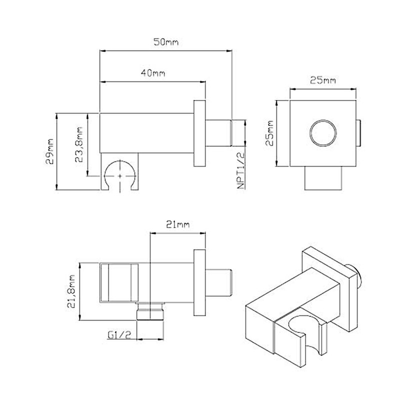 Душевой комплект Vincea  VSFW-4211RMB встраиваемый, 2 режима, черный