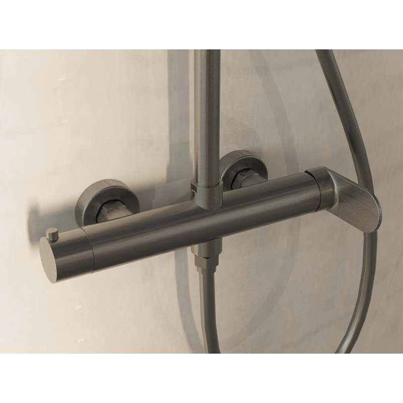 Душевая стойка Vincea  Rondo VSFS-1R0GM без излива, вороненая сталь